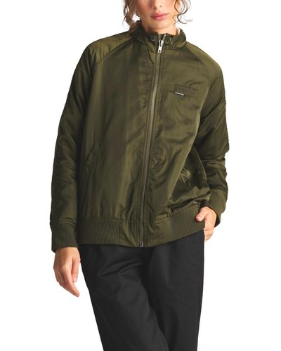 Members Only Washed Satin Boyfriend Jacket - Green