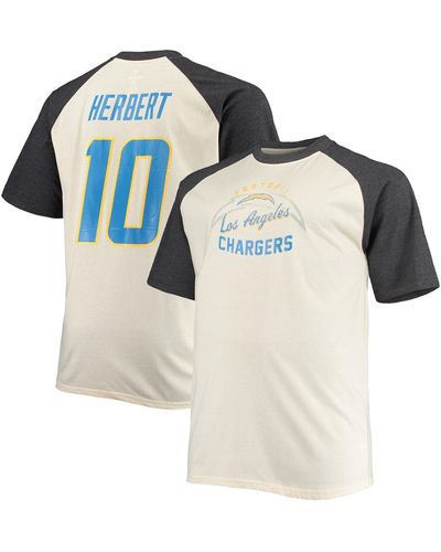 Profile Justin Herbert Los Angeles Chargers Big And Tall Player Name And Number Raglan T-shirt - Blue