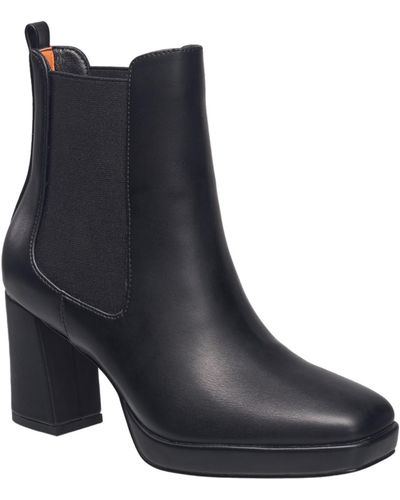 French Connection Penny Chelsea Block Heel Boots - Black