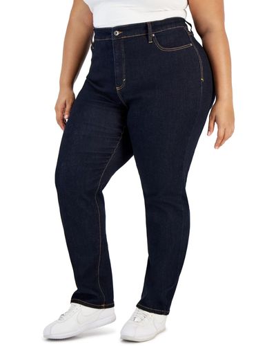 Style & Co. Plus Size Mid-rise Straight-leg Jeans, Created For Macy's - Blue