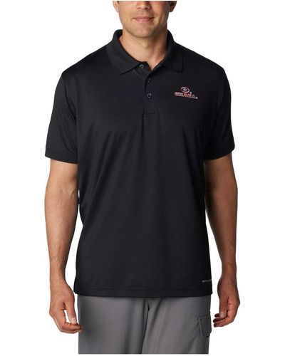 Columbia Georgia Bulldogs Pfg Tamiami Omni-shade Polo Shirt - Black