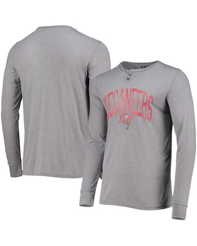 Concepts Sport Tampa Bay Buccaneers Takeaway Henley Long Sleeve Sleep T-shirt - Gray