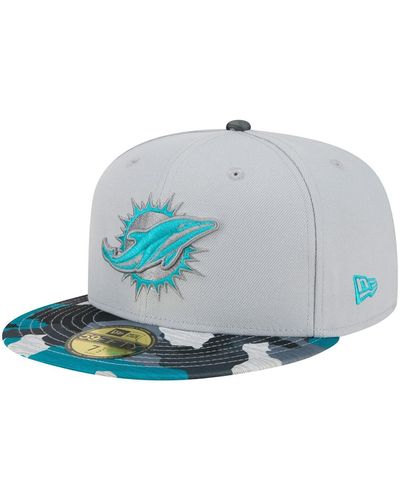 KTZ Gray Miami Dolphins Active Camo 59fifty Fitted Hat - Blue