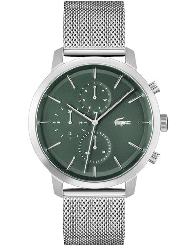Lacoste Replay Multifunction -tone Stainless Steel Mesh Bracelet Watch 44mm - Gray