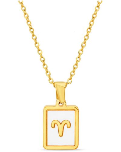Kensie Gold-tone Tag Pendant Necklace - Metallic