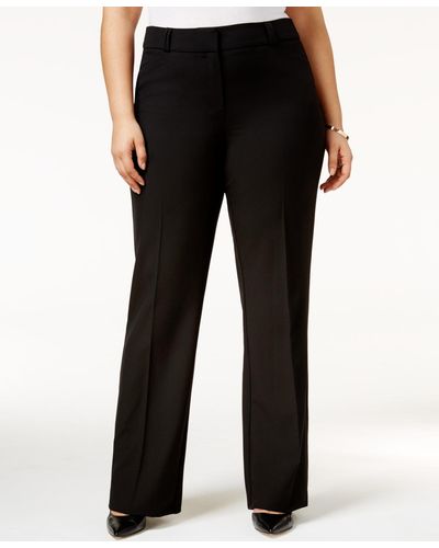 Alfani Plus Size Straight-leg Pants - Black