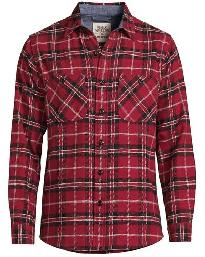 Lands' End Blake Shelton X Tall Traditional Fit rugged Work Shirt - Red