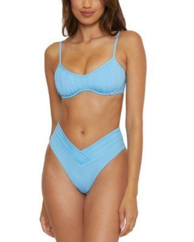 Becca Palm Desert Underwire Bikini Top Color Code Bottoms - Blue