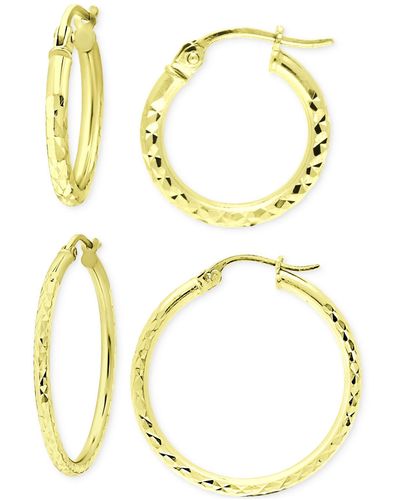 Giani Bernini 2-pc. Set Textured Small Hoop Earrings - Metallic