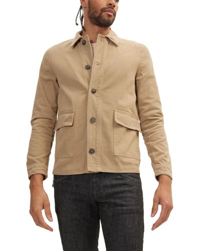 Ron Tomson Modern Button-up Cotton Jacket - Natural