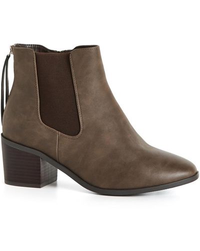 Avenue Wide Fit Trinity Ankle Boot - Brown