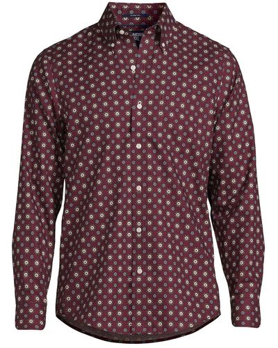 Lands' End Traditional Fit No Iron Twill Shirt - Purple