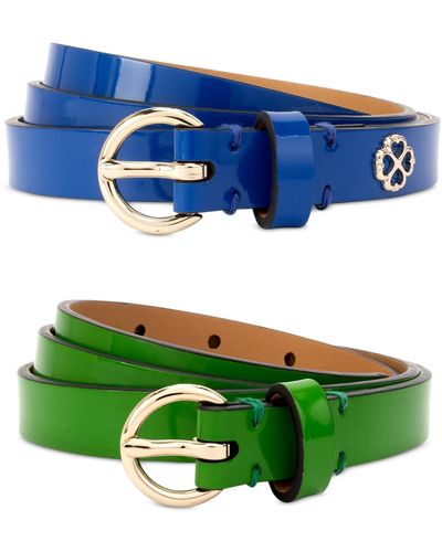 Kate Spade 2-pc. Patent Leather Belts - Green