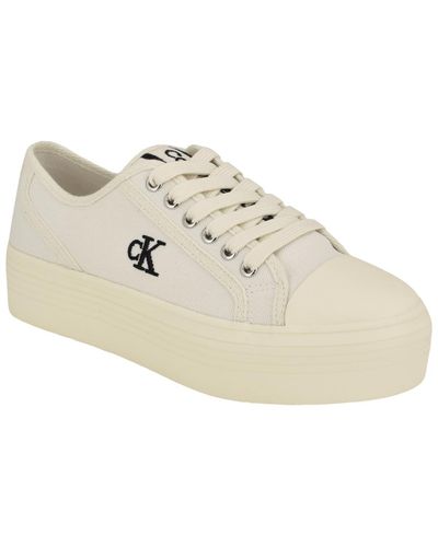 Calvin Klein Brinle Lace-up Casual Platform Sneakers - White