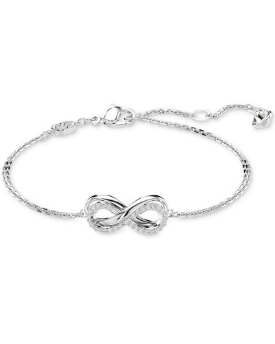 Swarovski Rhodium-plated Pave Infinity Link Bracelet - White
