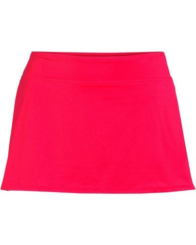 Lands' End Petite Tummy Control Swim Skirt Swim Bottoms - Red