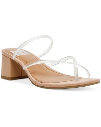 DV by Dolce Vita Lumena Strappy Slide Block-heel Sandals - White