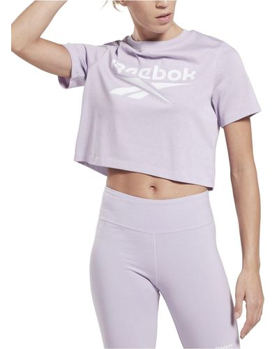 Reebok Identity Logo Cropped T-shirt, A Macy's Exclusive - Purple