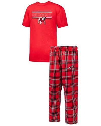 Profile Georgia Bulldogs Big And Tall 2-pack T-shirt And Flannel Pants Set - Red