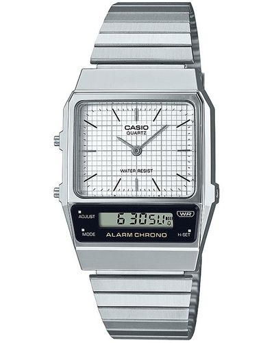 G-Shock White Faced Stainless Steel Bracelet Watch