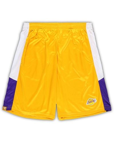 Fanatics Los Angeles Lakers Big And Tall Champion Rush Practice Shorts - Yellow