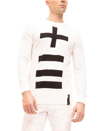 Ron Tomson Modern Signs Sweater - White