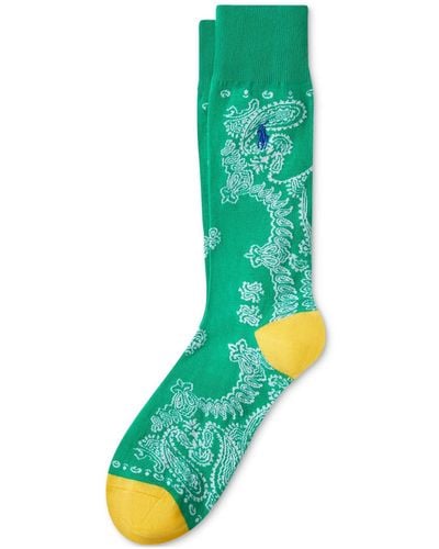 Polo Ralph Lauren Bandana-print Slack Socks - Green