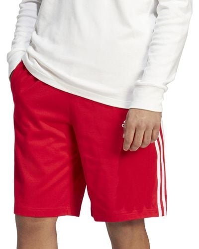 adidas Essentials Single Jersey 3-stripes 10" Shorts - Red