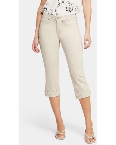 NYDJ Marilyn Straight Crop Frayed Cuffs Jeans - Natural