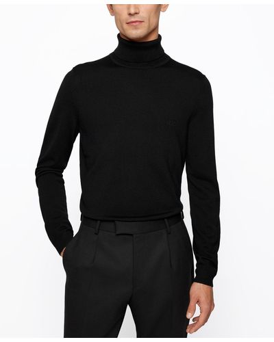BOSS Boss By Regular-fit Merino Sweater - Black