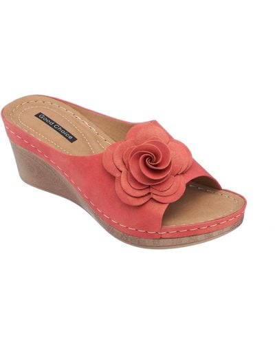 Gc Shoes Tokyo Floral Wedge Sandal - Pink