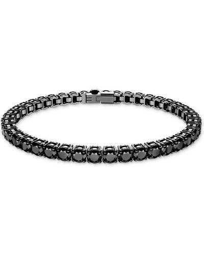 Swarovski Medium Ruthenium-plated Jet Crystal Tennis Bracelet - Metallic