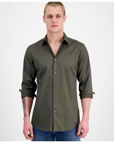 INC International Concepts Miles Regular-fit Dress Shirt - Green