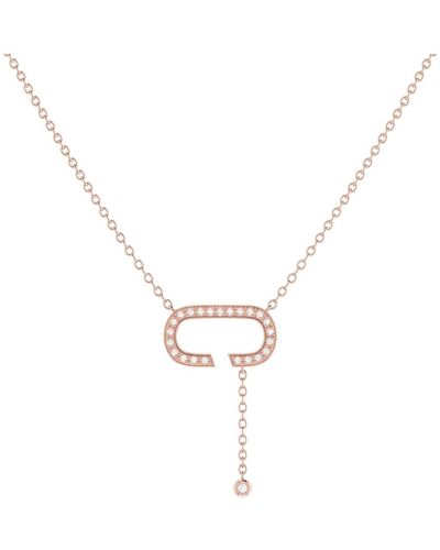 LuvMyJewelry Celia C Design Bolo Adjustable Sterling Silver Diamond Lariat Necklace - Metallic