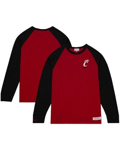 Mitchell & Ness Cincinnati Bearcats Legendary Slub Raglan Long Sleeve T-shirt - Red