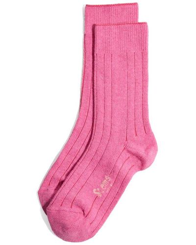 Stems Lux Cashmere Wool Crew Socks - Pink