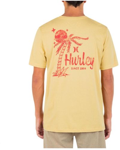 Hurley Everyday Tropic Nights Short Sleeves T-shirt - Yellow