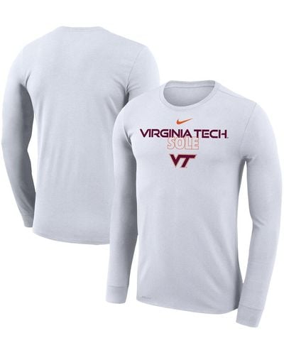 Nike Virginia Tech Hokies On Court Bench Long Sleeve T-shirt - Blue