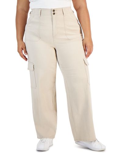 Celebrity Pink Trendy Plus Size Relaxed-fit Straight-leg Cargo Pants - Natural