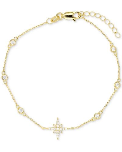 Macy's Cubic Zirconia Starburst Chain Bracelet - Yellow