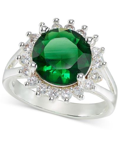 Charter Club Tone Color Crystal & Cubic Zirconia Halo Ring - Green