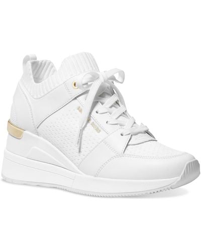 Michael Kors Michael Georgie Knit Lace-up Sneaker Sneakers - White