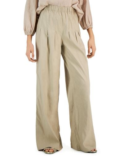 INC International Concepts High rise Pleated Wide leg Linen Pants