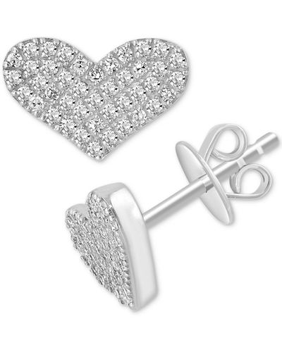Effy Effy Diamond Heart Cluster Stud Earrings (1/4 Ct. T.w. - White