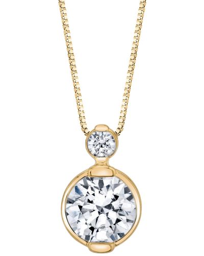 Sirena Diamond Double Bezel 18" Pendant Necklace (1/4 Ct. T.w. - Metallic