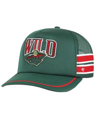 '47 47 Brand Minnesota Wild Sideband Stripes Trucker Snapback Hat - Green