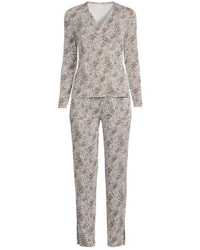 Lands' End Petite Cooling 2 Piece Pajama Set - Gray