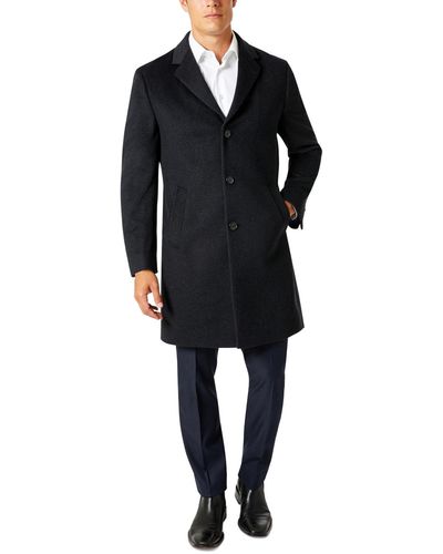 Kenneth Cole Single-breasted Classic Fit Overcoat - Black