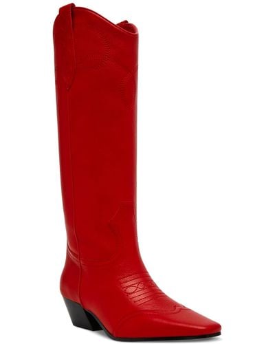 Steve Madden Dollie Tall Western Boots - Red