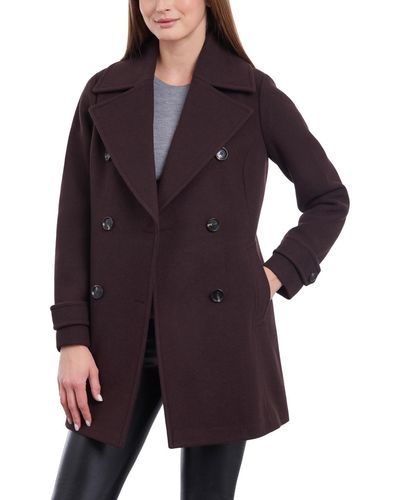 Michael Kors Double-breasted Notched-collar Coat - Purple